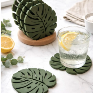 Monstera Leaf Coaster Set | Tropical Plant Decor | Plant Lover Gift