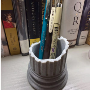 Marble White Roman Column Pen Holder | 3D Printed Desk Organizer