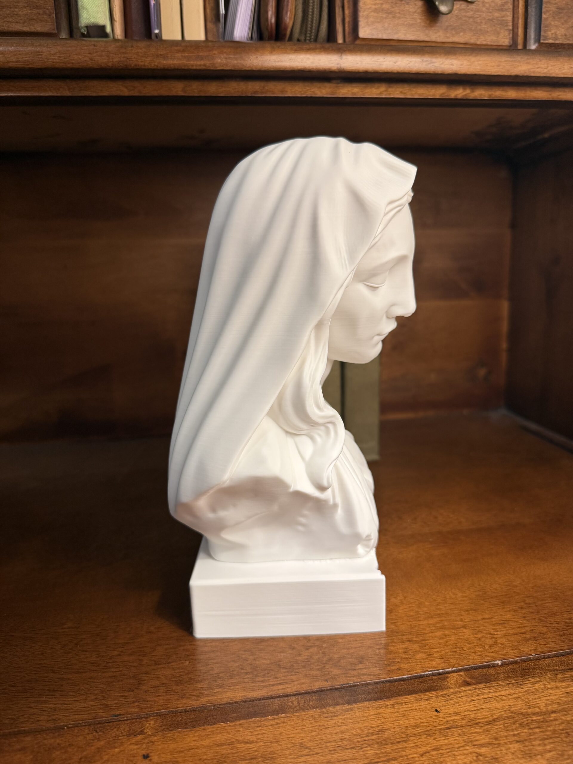 Virgin Mary Bust Statue | Mother of Christ Devotional Art | Christian Home Decor & Prayer Altar Piece | 3D-Printed Sacred Sculpture - Image 5