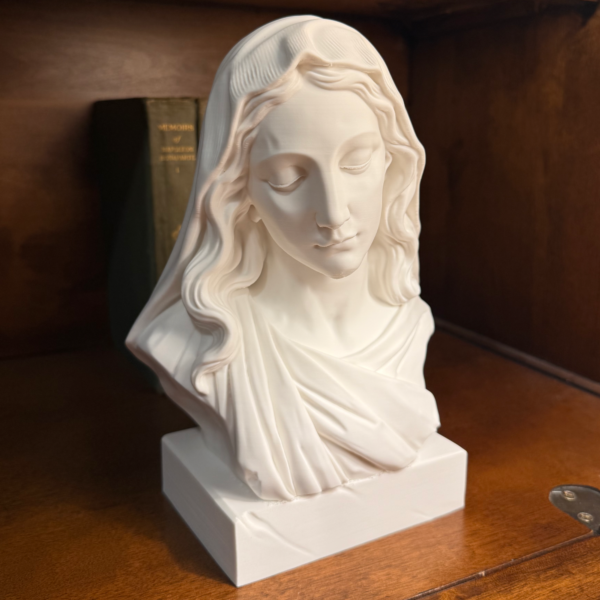 Virgin Mary Bust Statue | Mother of Christ Devotional Art | Christian Home Decor & Prayer Altar Piece | 3D-Printed Sacred Sculpture