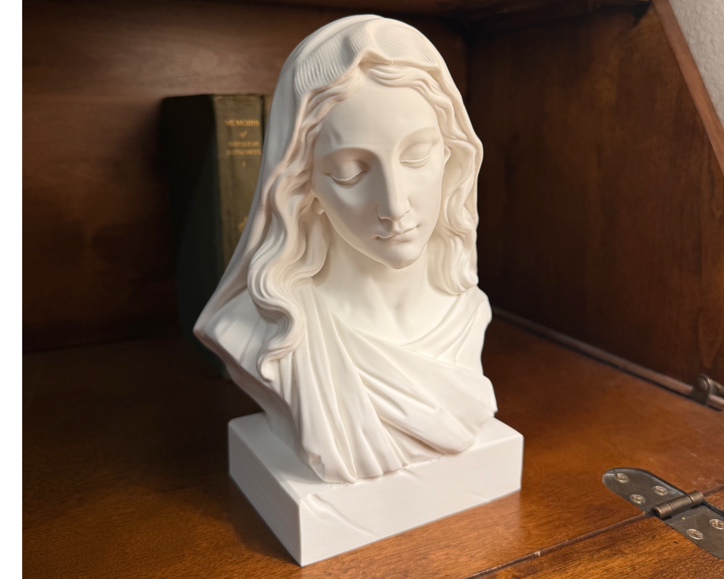 Virgin Mary Bust Statue | Mother of Christ Devotional Art | Christian Home Decor & Prayer Altar Piece | 3D-Printed Sacred Sculpture